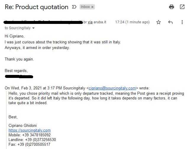 Redirect Mail Italy 295